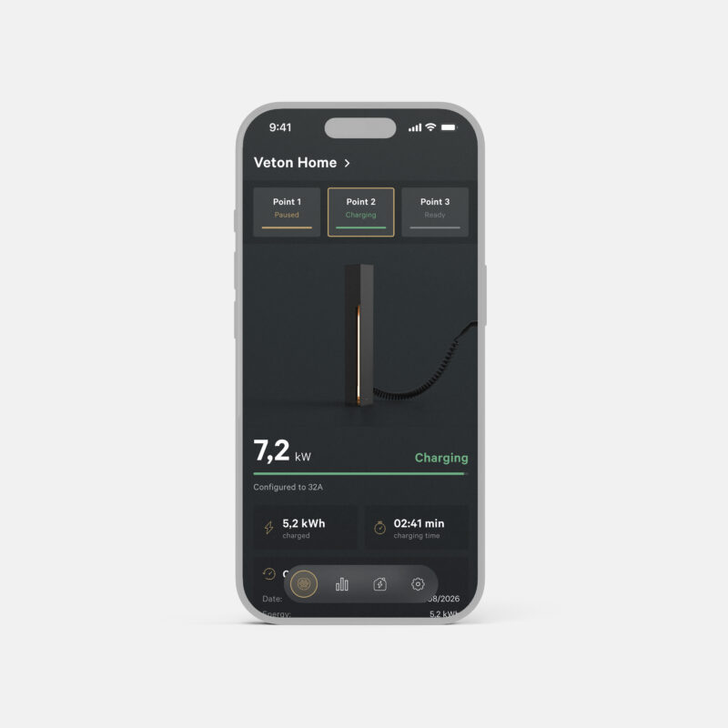 veton mobile app dashboard
